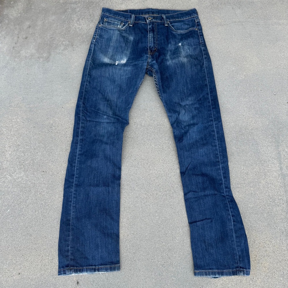Levi's 511 Slim Fit Jeans Mens 32x32 Dark Wash Distressed Stretch Denim Blue